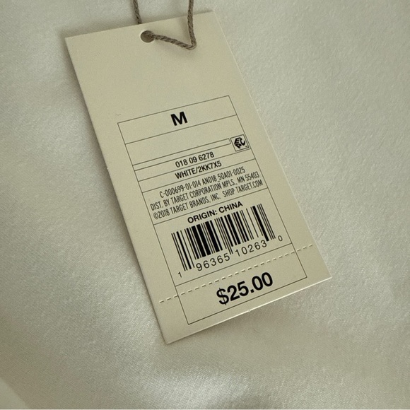 A New Day White Size M Dress Women's Flutter Short Sleeve Knit Woven NWT $25 - Picture 8 of 11